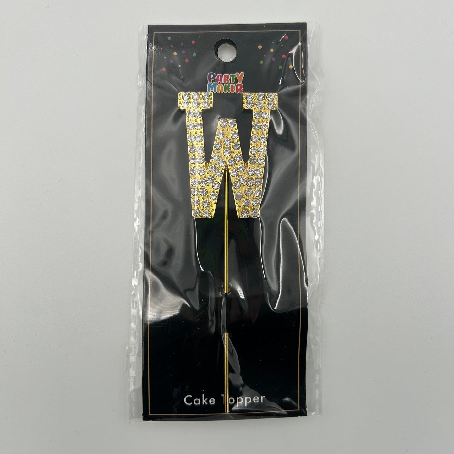 Gold Letter Cake Topper - W image 0
