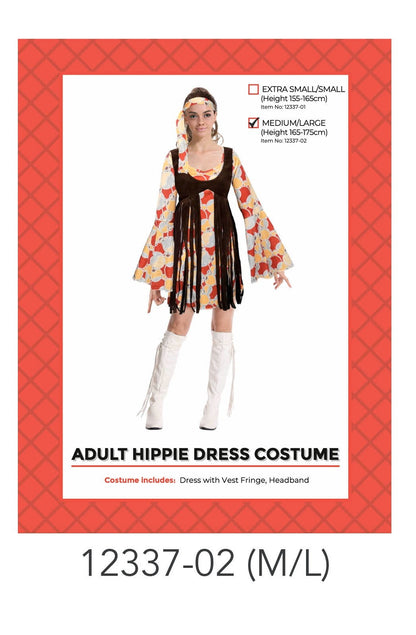 Adult Hippie Lady costume with vest M/L image 0