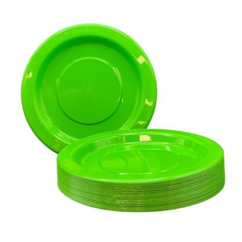 Lime Plastic Lunch Plates Pack 20 image 0