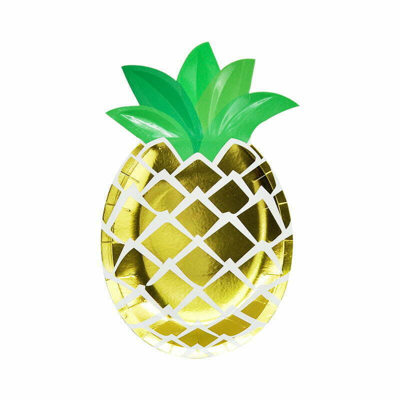 Pineapple Paper Plates 15x25cm - 8pk image 0
