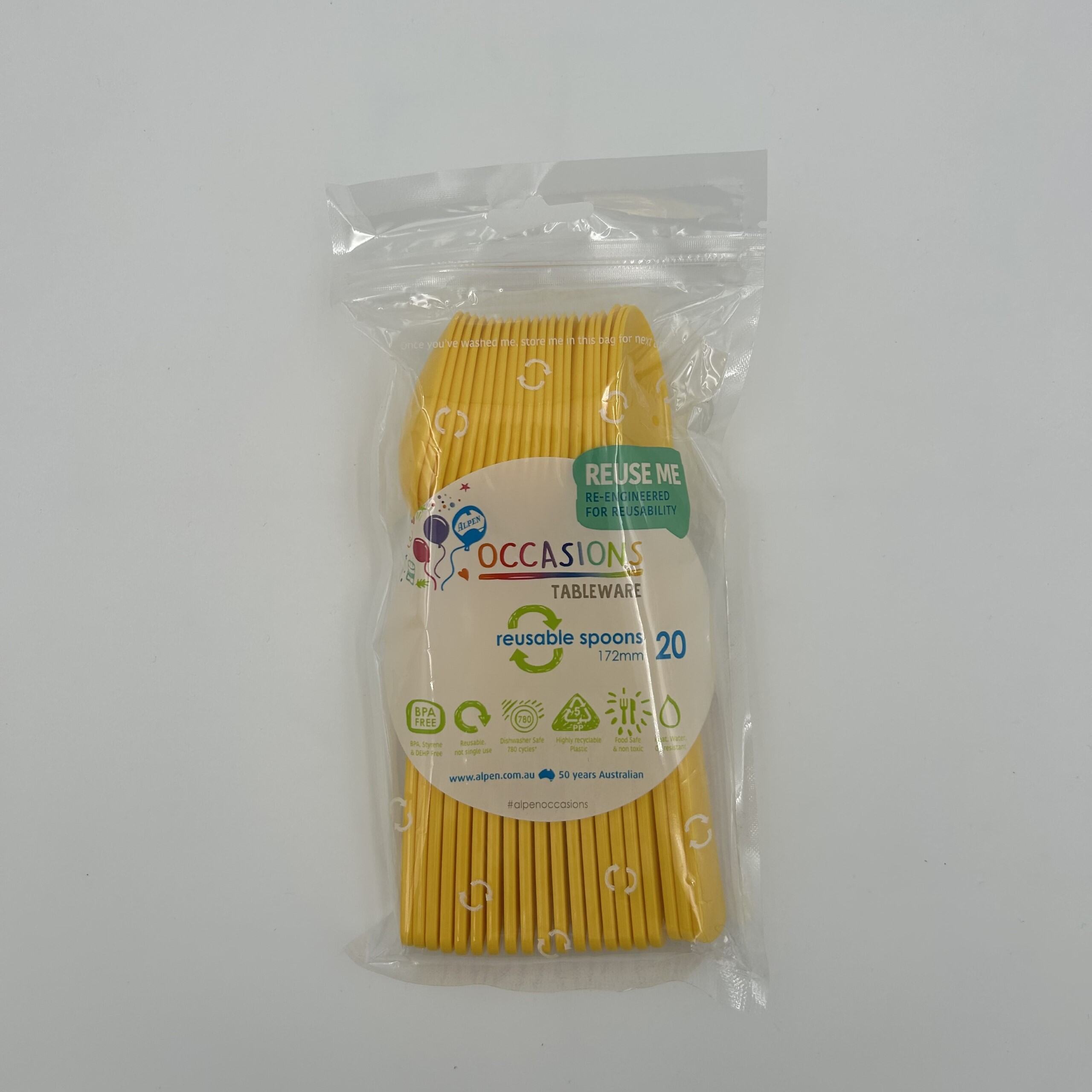 Yellow Plastic Spoon Pack 20 image 0