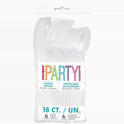 Clear 18pk Assorted Cutlery