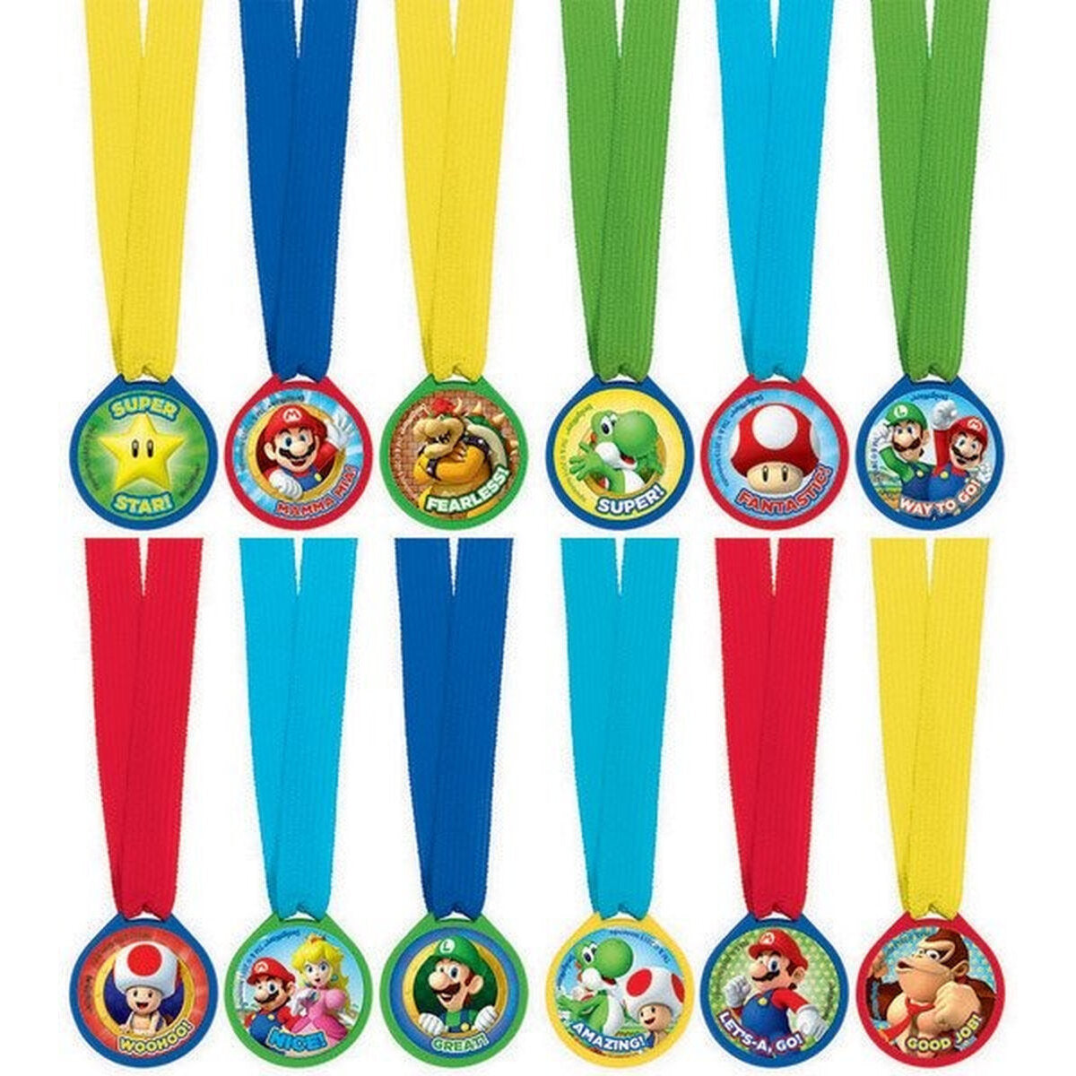 12 Super Mario Bros Mini Award Medals