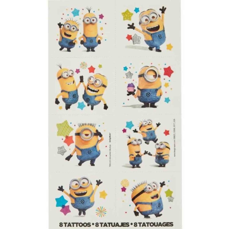 Despicable Me 3 Tattoos 8pk