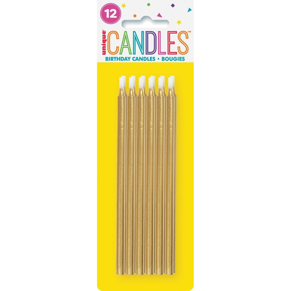 12 GOLD CANDLES - 5" image 0