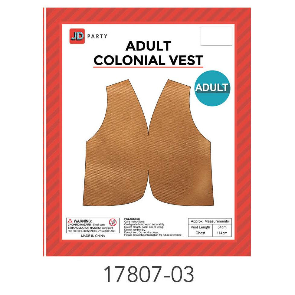 Adult Colonial Vest (Light Brown) image 0