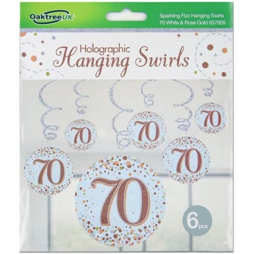 Sparkling Fizz Rose Gold Hanging Swirl #70 Pk6 image 0