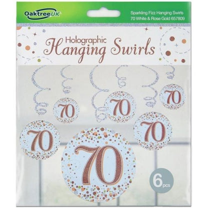 Sparkling Fizz Rose Gold Hanging Swirl #70 Pk6 image 0