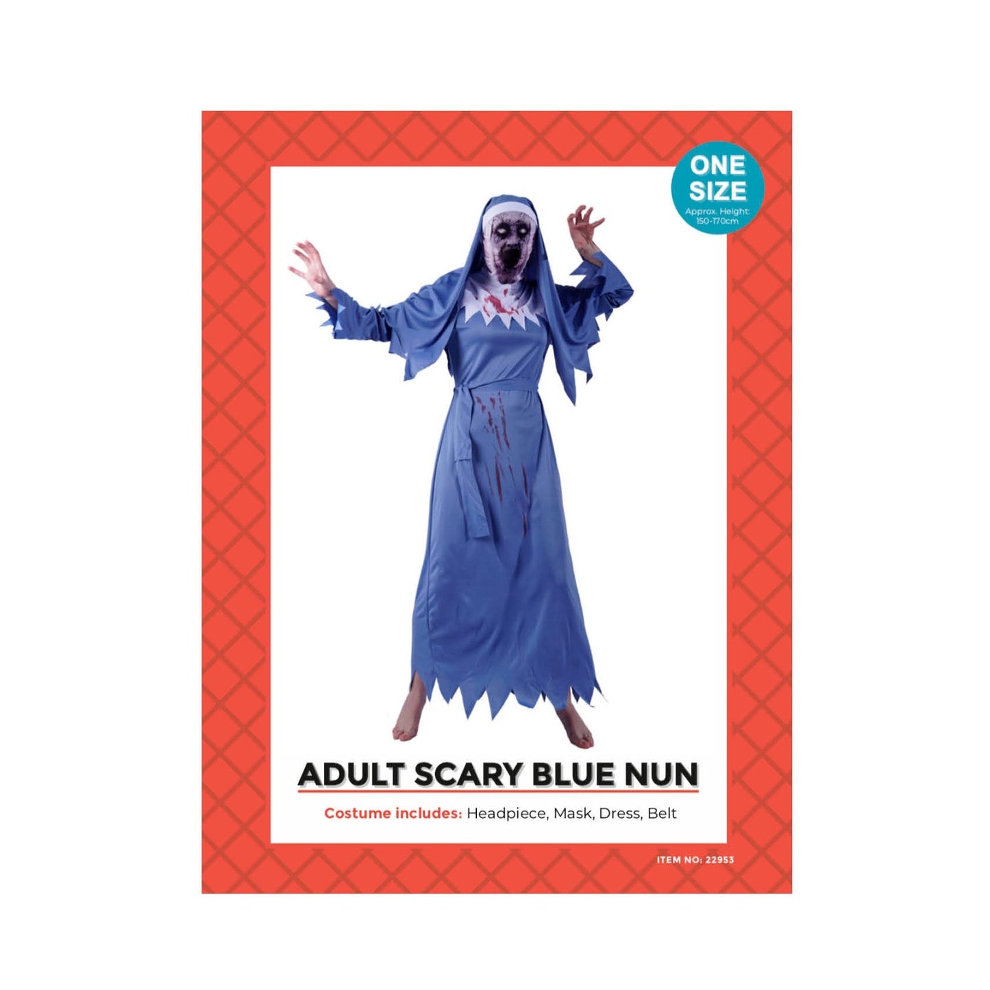Adult Scary Blue Nun Costume image 0
