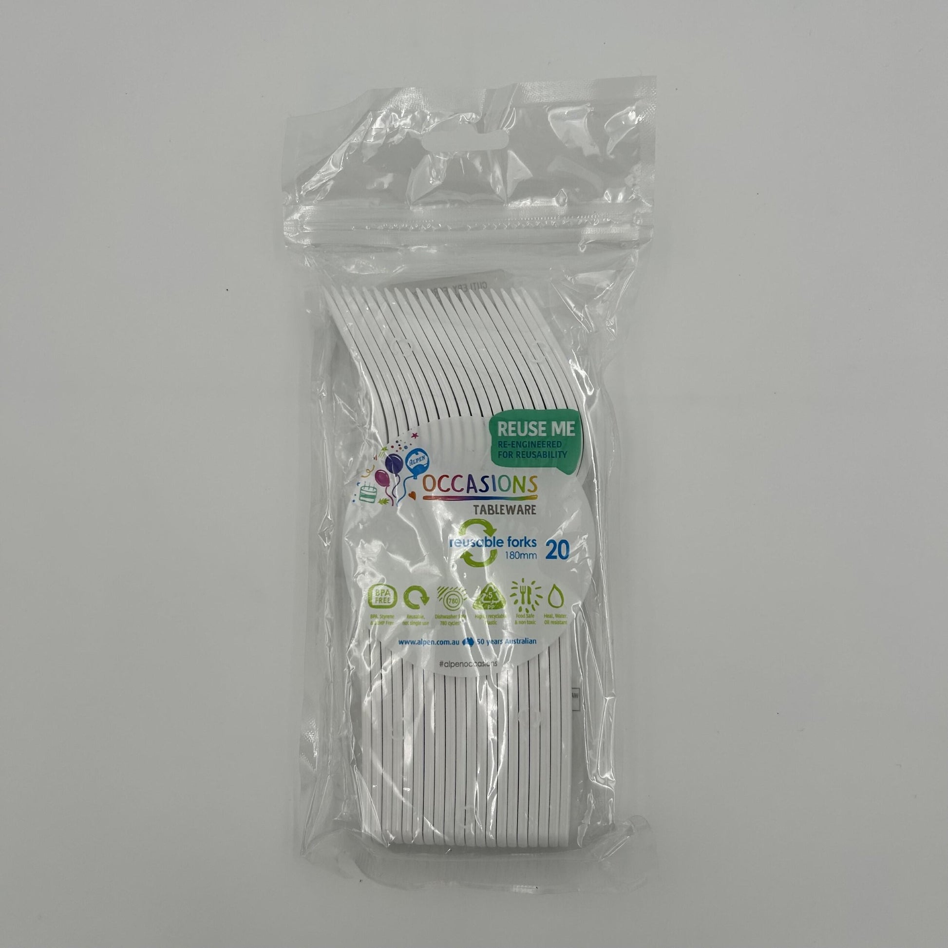 White Plastic Fork Pack 20 image 0
