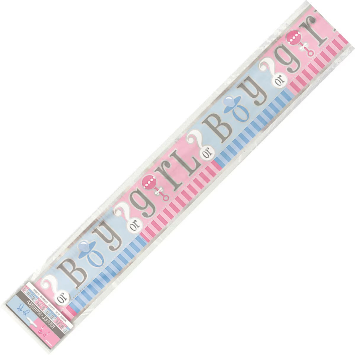 BABY REVEAL FOIL BANNER 12ft image 0