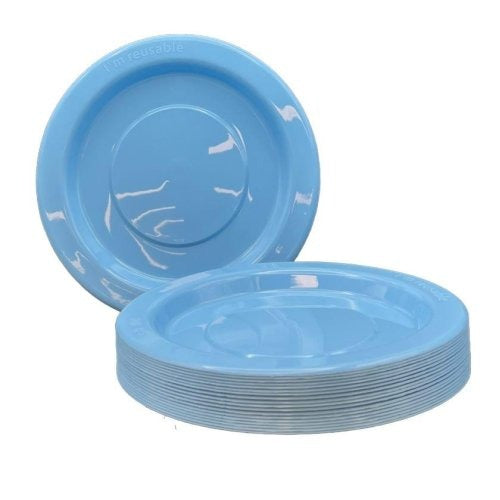 Light Blue Plastic Lunch Plates Pack 20 image 0