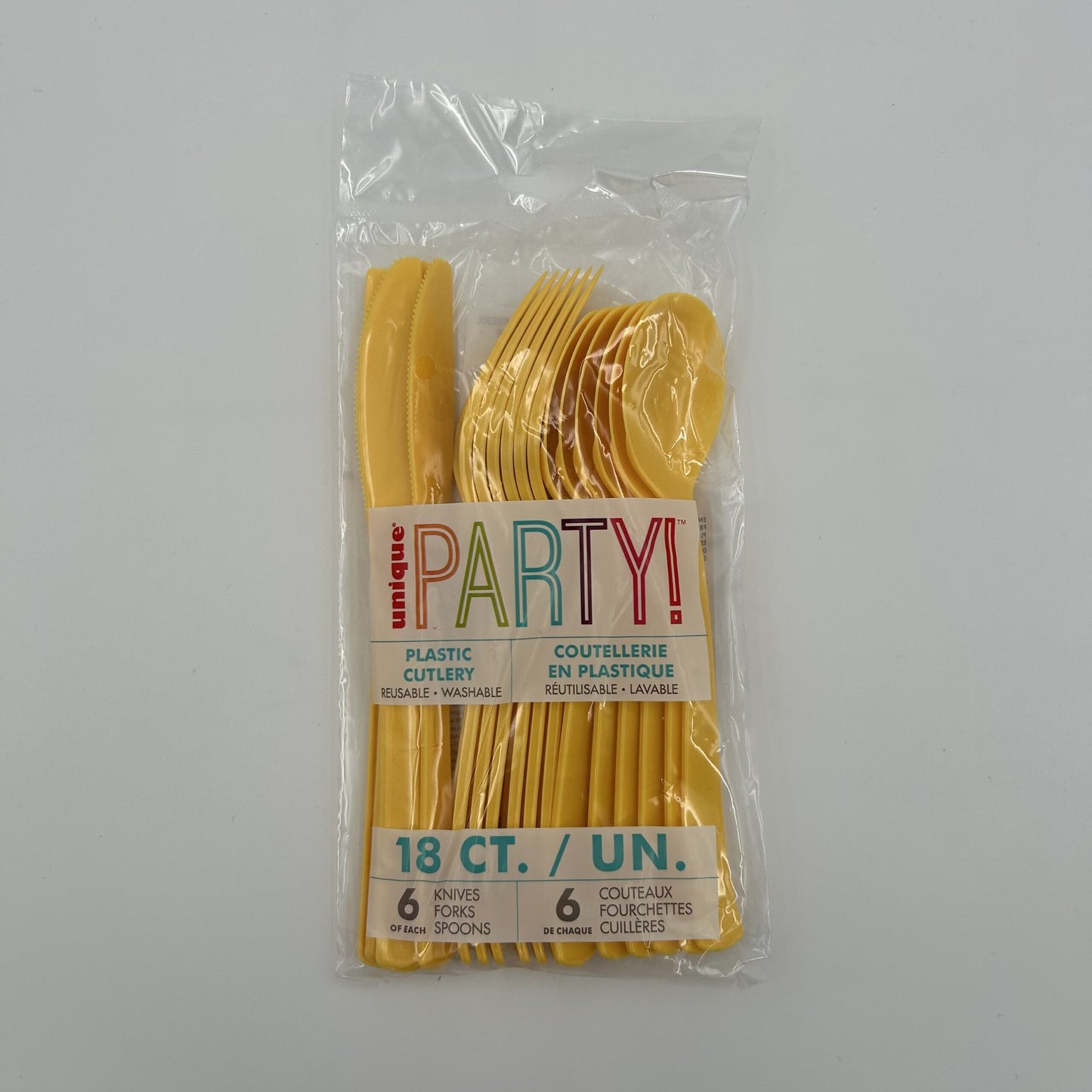 Yellow Plastic Assorted Cutlery Pack 18 image 0