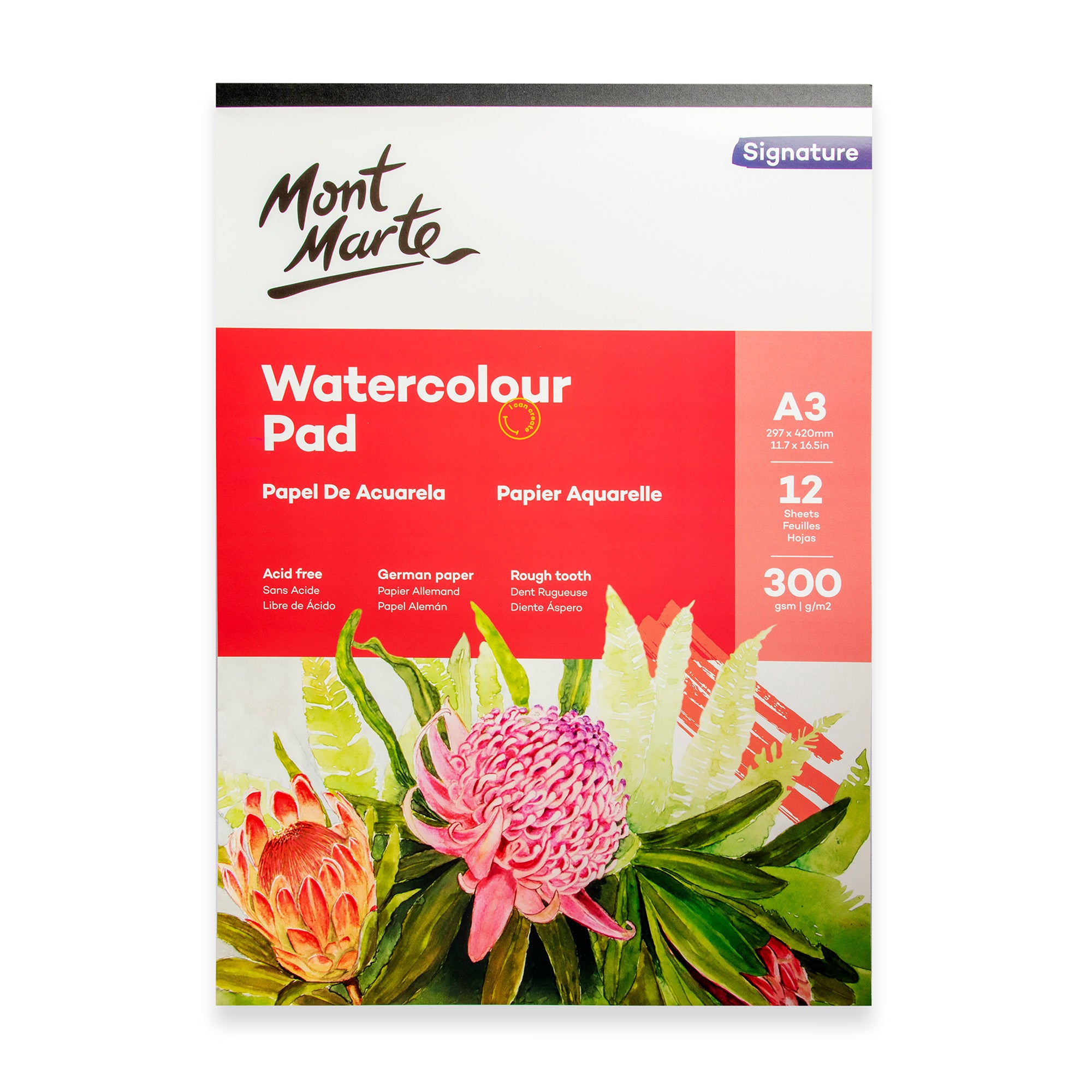 Watercolour Pad German Paper A3 300gsm 12 Shts image 0