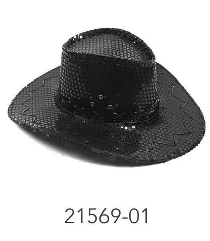 Sequin Cowboy Hat (Black) image 0