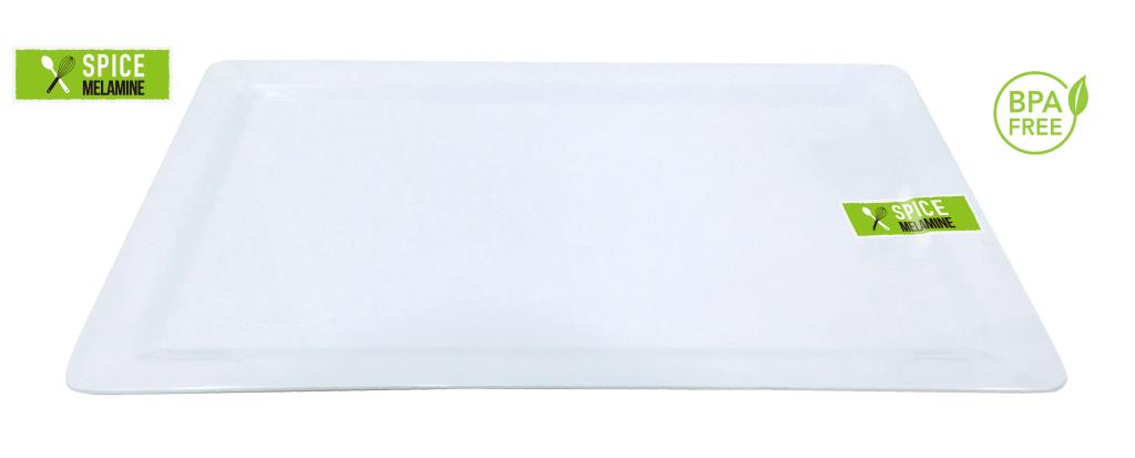 White Melamine Rectangular Platter - 48CM x 30CM image 0