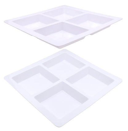 White Melamine Jumbo (4 Section) Condiment Tray - 34.5CM x 34.5CM image 0