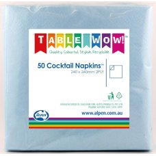 Light Blue Cocktail Napkins 2ply - 50pk image 0