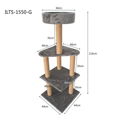 Purrfect Cat Pole Multi Level 44*44*115cm Grey image 0