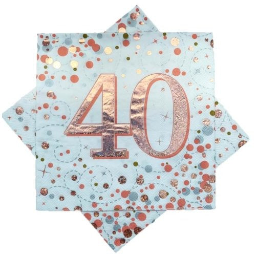 Sparkling Fizz Rose Gold Napkin 33cm #40 Pk16 image 0