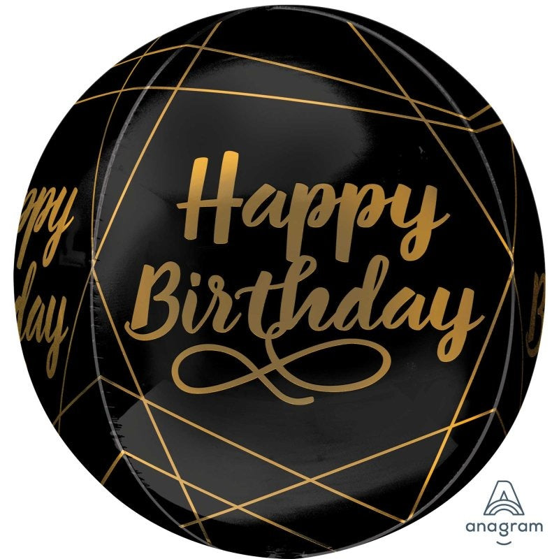 Orbz XL Elegant Happy Birthday Balloon 40cm