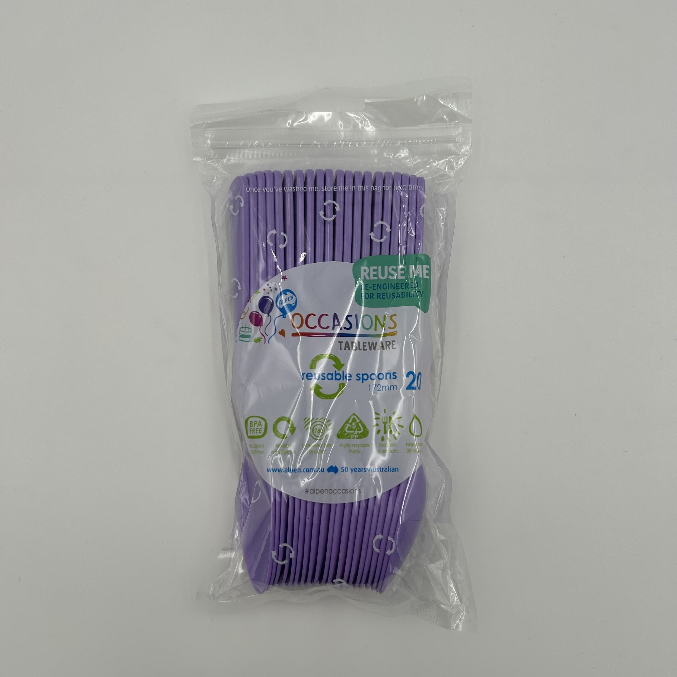 Lavender Plastic Spoon Pack 20 image 0