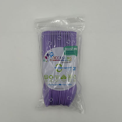 Lavender Plastic Spoon Pack 20 image 0
