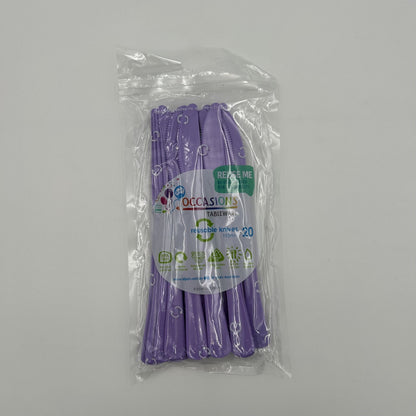 Lavender Plastic Knife Pack 20 image 0