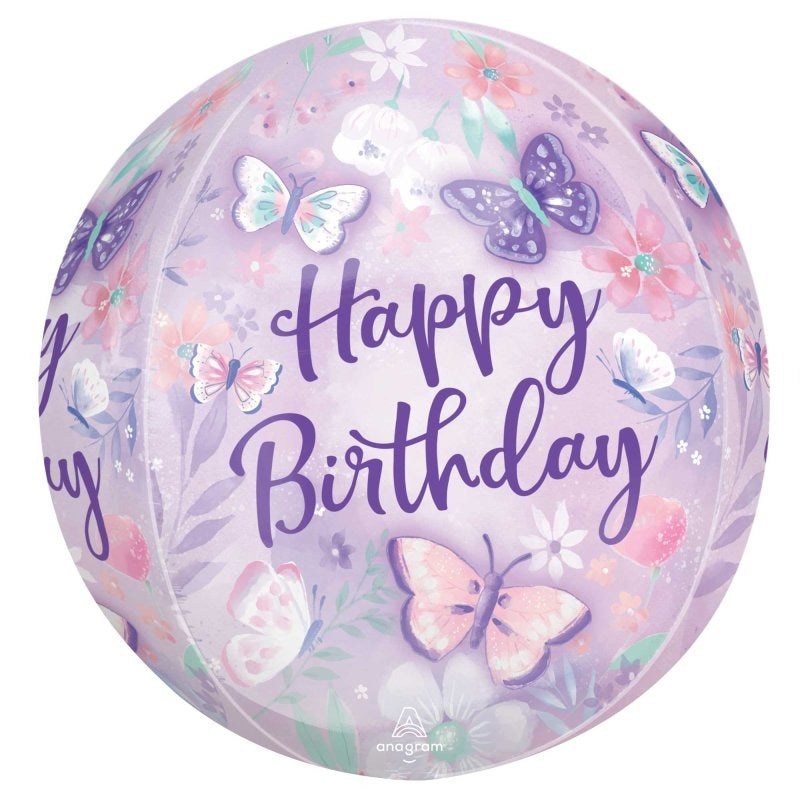 Orbz XL Flutters Happy Birthday Balloon 40cm