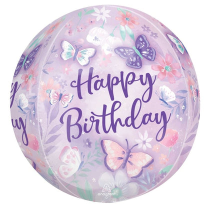 Orbz XL Flutters Happy Birthday Balloon 40cm