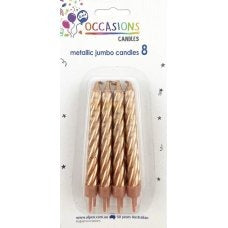 Metallic Rose Gold Jumbo Candle 8W/Holder