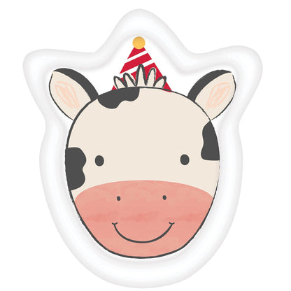 8 Barnyard Birthday Cow 7in/17cm Shaped Paper Plates