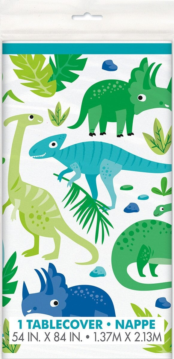 DINOSAUR BLUE & GREEN TABLECOVER image 0