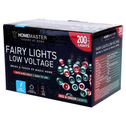 Fairy Light Low Voltage 200LED 11.5m Total Length Red & Green 8 Function image 0
