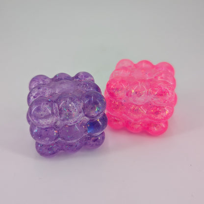 Squishy Glitter Grape Cube