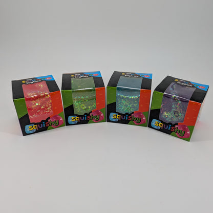 Squish Glitter Cube  6cm