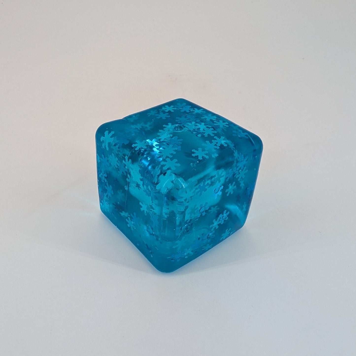 Blue Squish Cube With Snowflakes 5cm