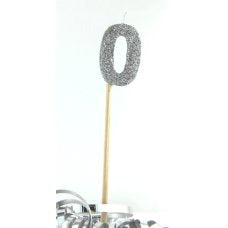 Silver Glitter Candle #0
