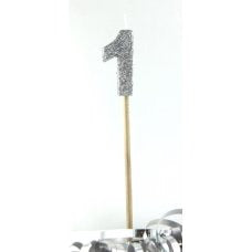Silver Glitter Candle #1