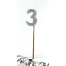 Silver Glitter Candle #3