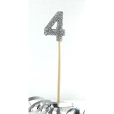 Silver Glitter Candle #4