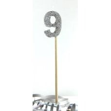 Silver Glitter Candle #9