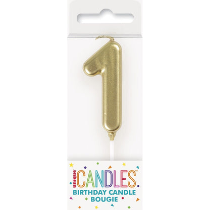 MINI GOLD NUMERAL CANDLE - 1 image 0