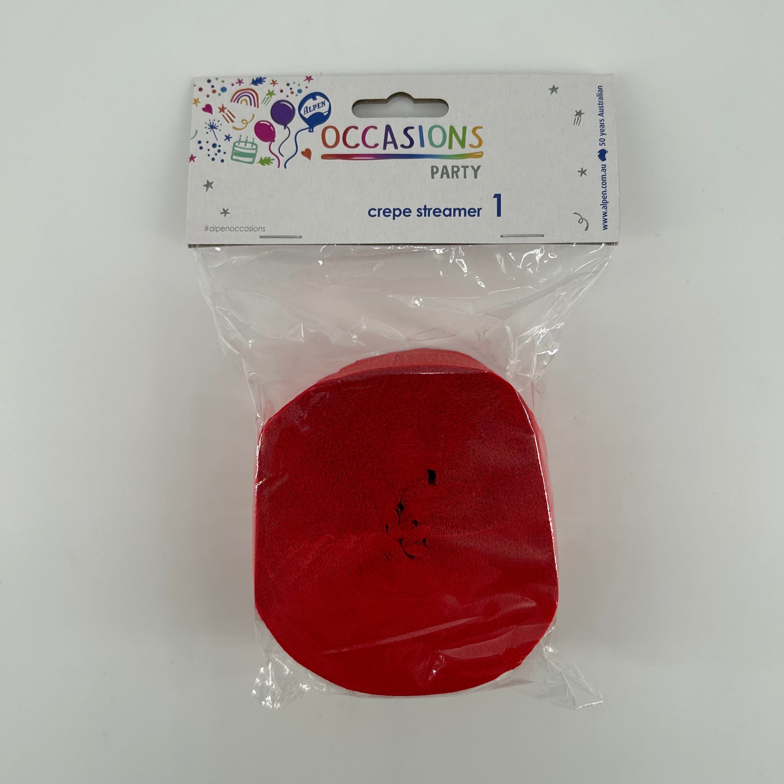 Paper Crepe Streamer 30m RED image 0