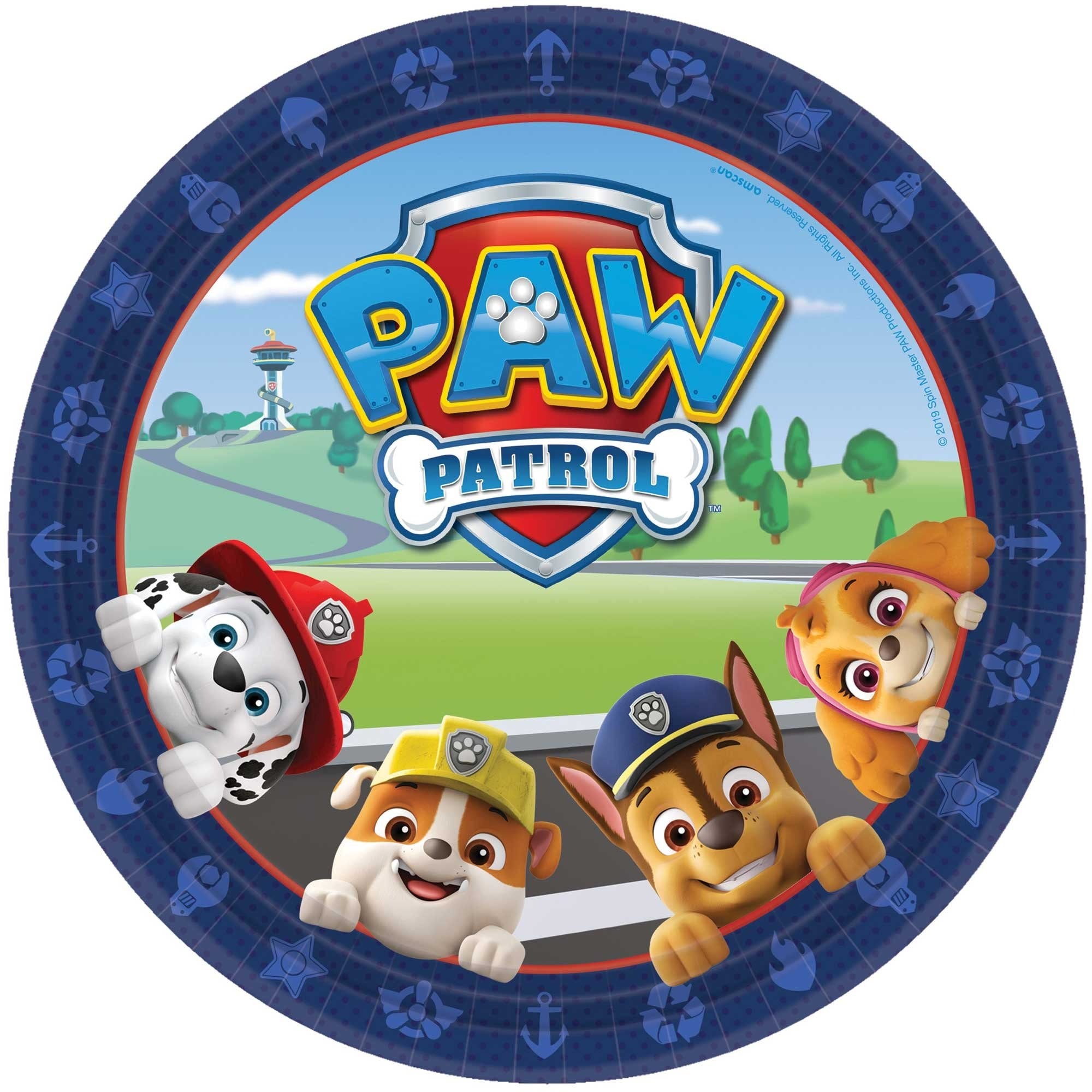 8 Paw Patrol Adventures 9in/23cm Rnd Paper Plates image 0