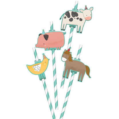 Barnyard Birthday Straws w/Add-On*