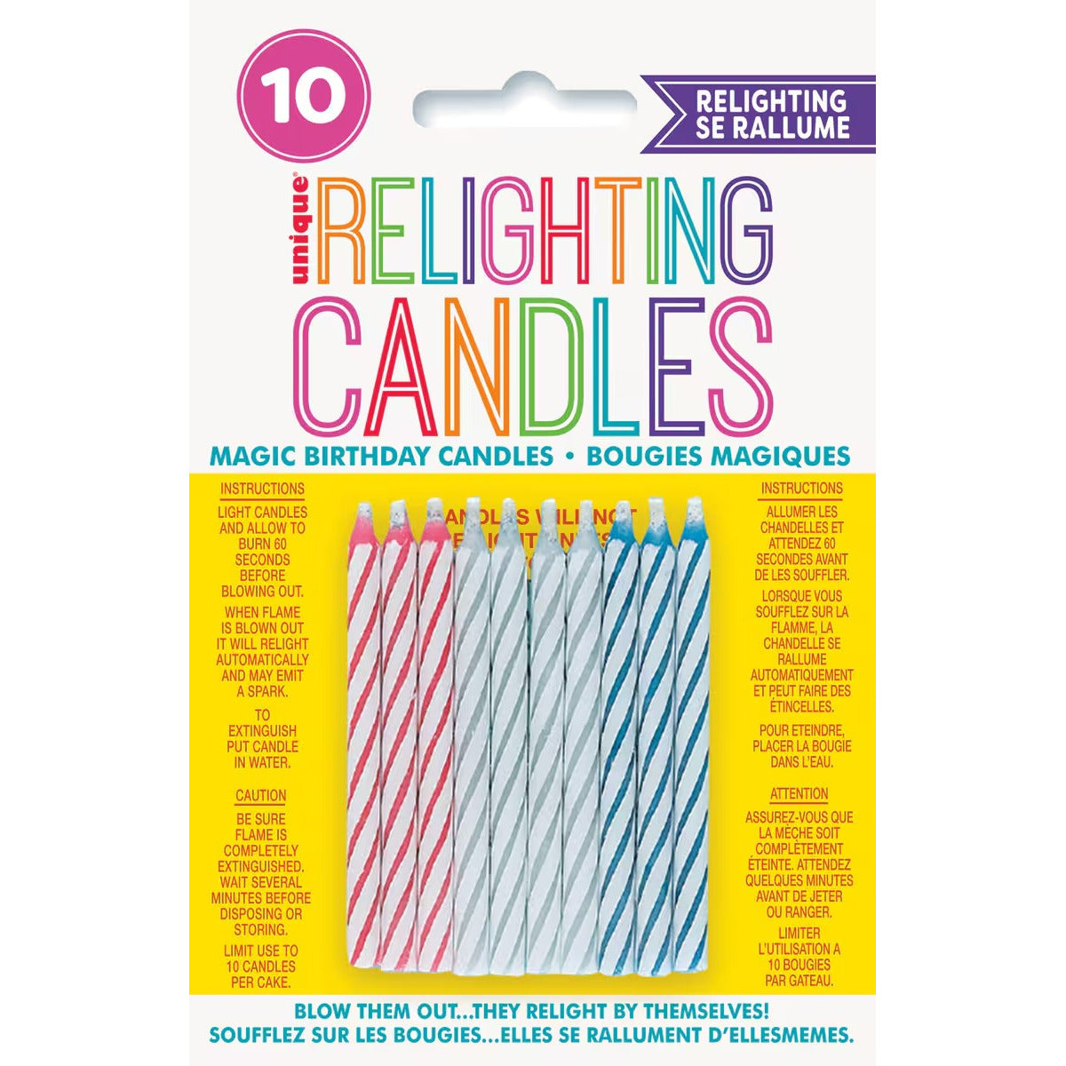10 MAGIC SPIRAL CANDLES -MULTICOLOURED image 0