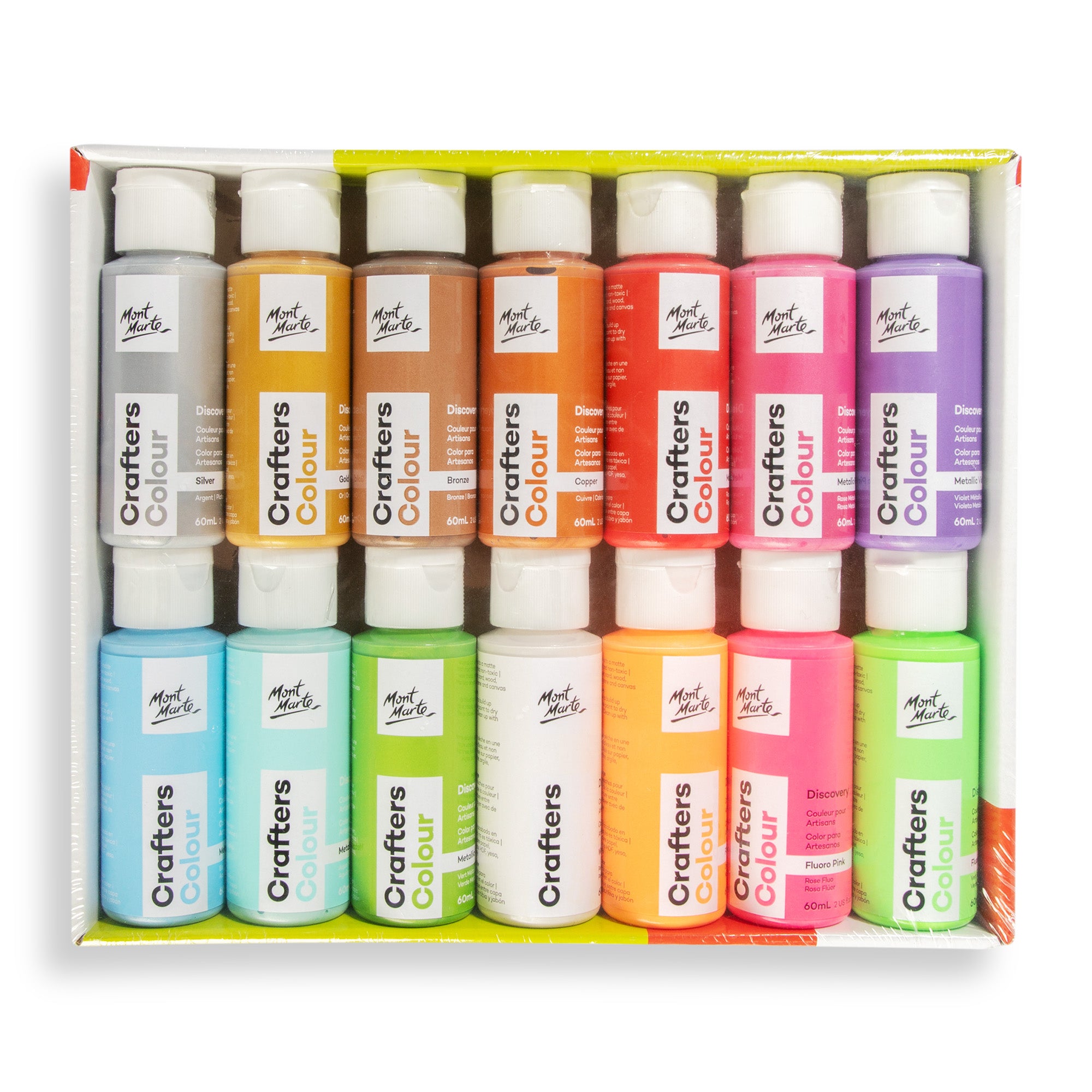 Crafters Colour Metallic & Fluoro 14pc x 60ml image 0