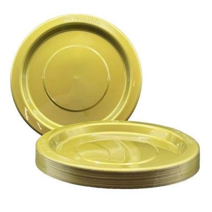 Gold Plastic Dinner Plates Pack 20 image 0
