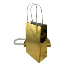 Paper Party Bag Metallic Gold pk5